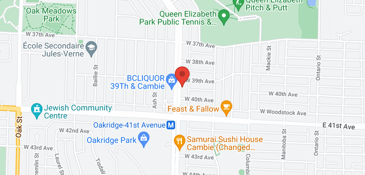 map of 5528 CAMBIE STREET